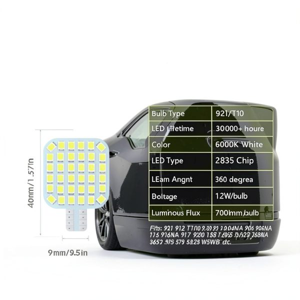 BRISHINE RV Light Bulb 921RV 36SMD 2835W20 Pack of 20 Cool White-4