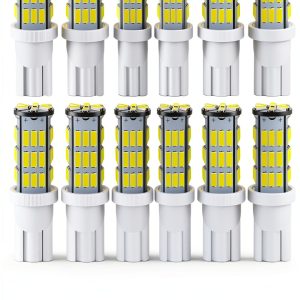 UNXMRFF LED T10 12V 6000K 1.2W 12PCS Warm White Bulb-0