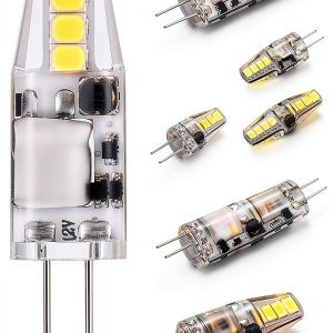 G4 RV Ceiling Recessed Puck Led Lights Interior 12v Replacement Bulbs,6000K White,JC Bi-Pin G4 1.5W T3 10W-20W Equiv for Landscape Camper Trailer Motorhome Marine Boat Deck Stair Step Path 150lm,10Pcs-0