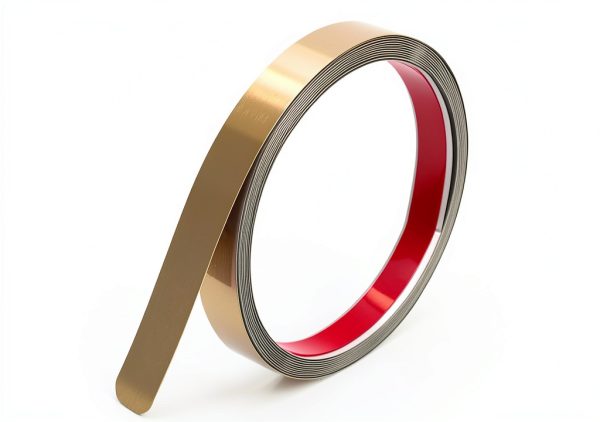 Peel and Stick Metal Molding Trim, Self-Adhesive Stainless Steel for Wall, Fireplace, Mirror Edging and Craft Decoration (Brushed Gold, 20ft x 0.6in)-0